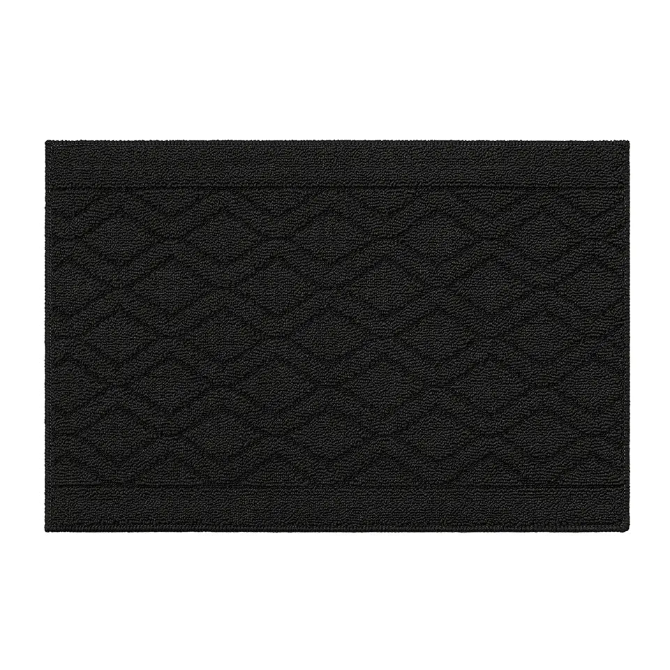 20x30 Black Wave Geometric Kitchen Mat