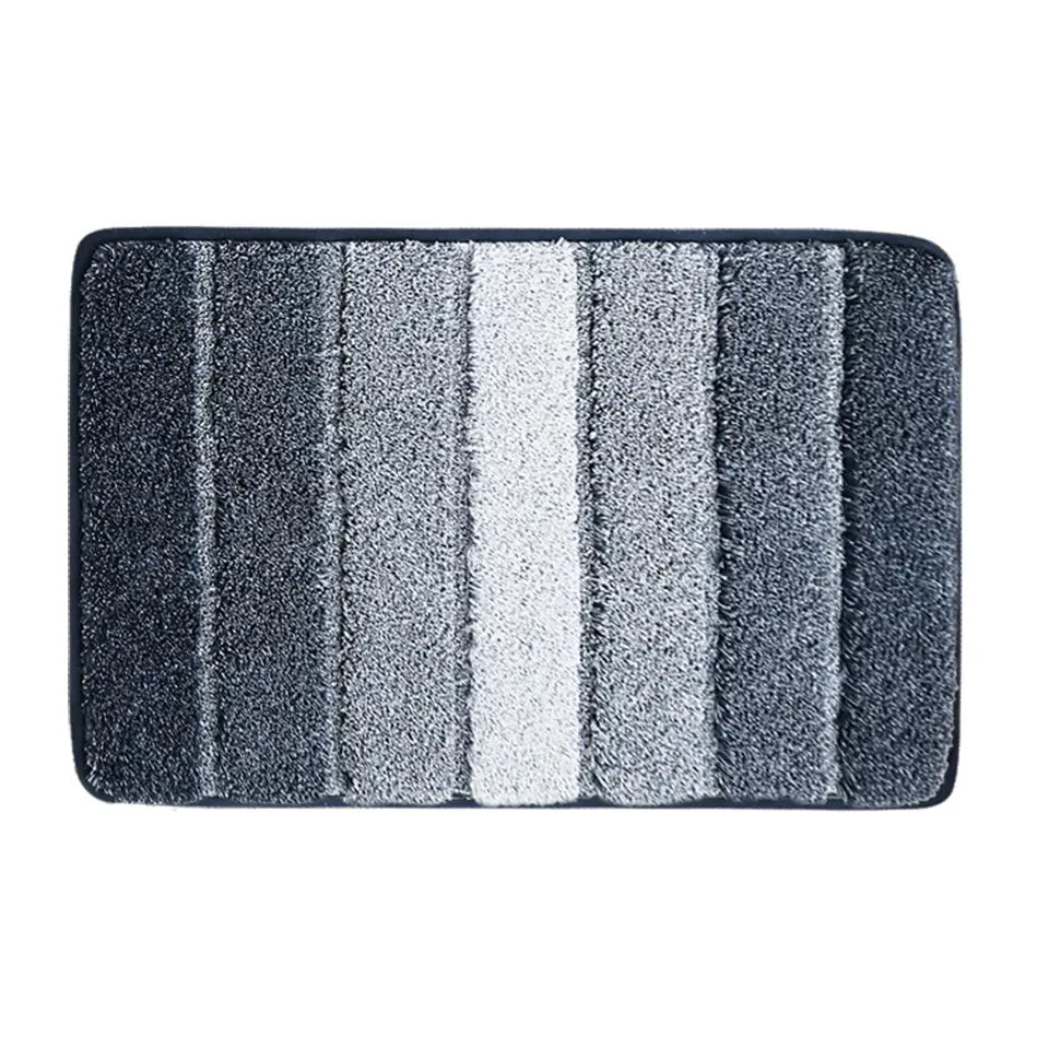 20x30 Dark Blue Pattern of Ombre Square Bathroom Rug