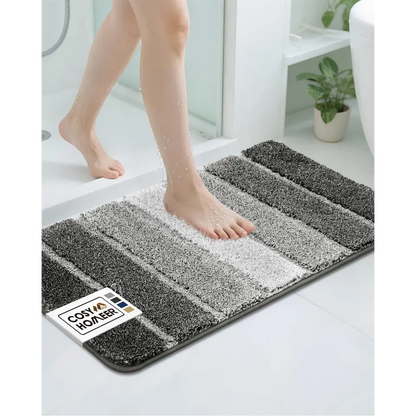 20x30 Dark Grey Ombre Square Bathroom Rug