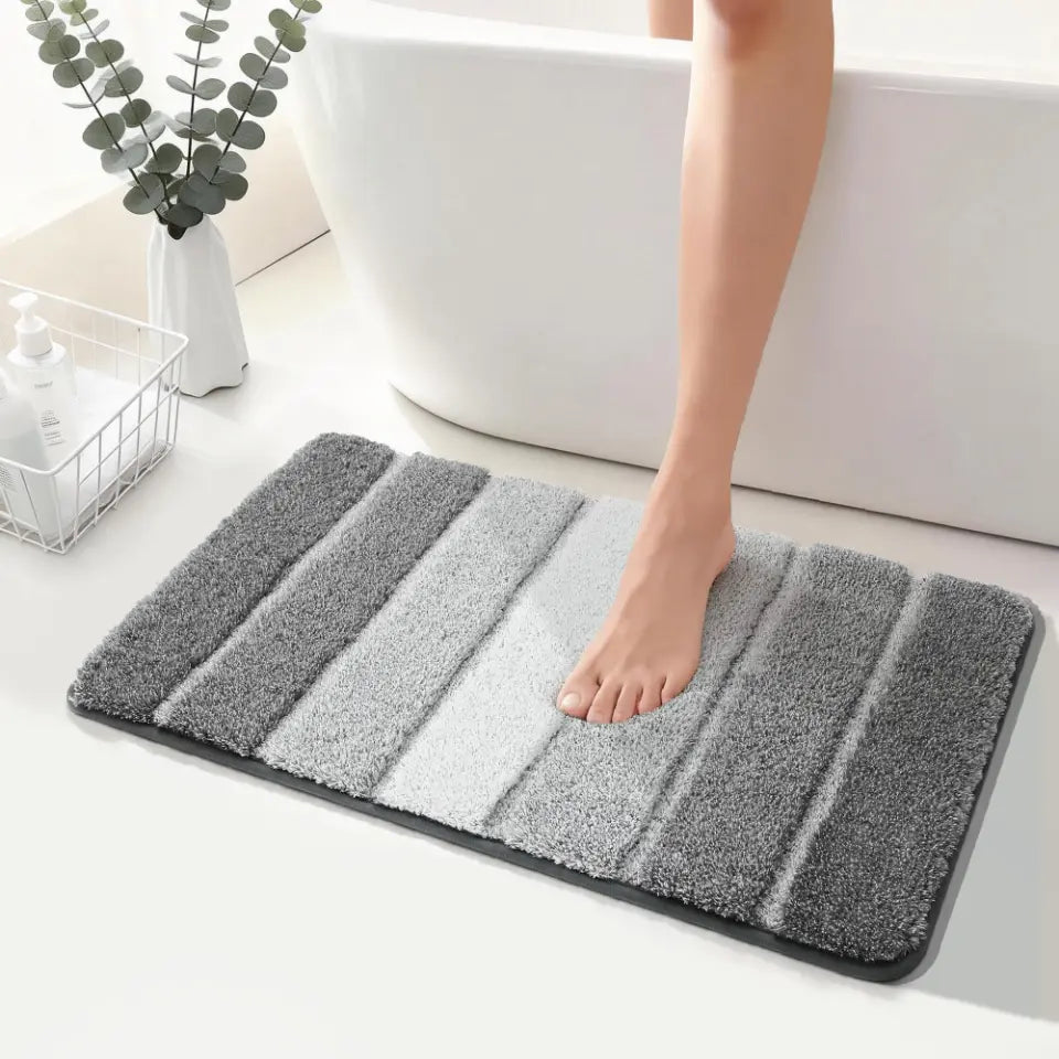 20x30 Grey Tone-on-Tone Ombre Square Bathroom Rug