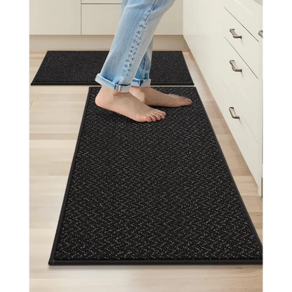 20x32 20x48 Black Chevron Kitchen Rugs