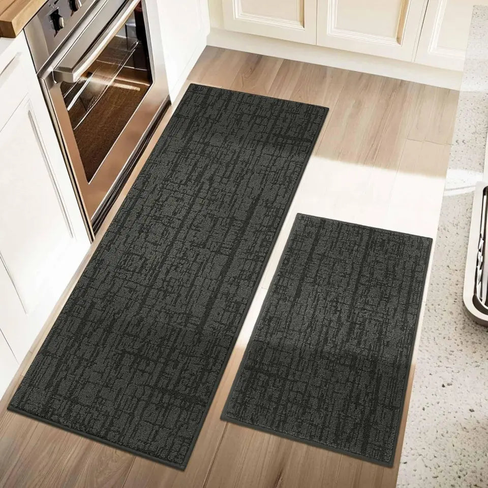 20x32 20x48 Dark Grey Abstract Kitchen Rugs