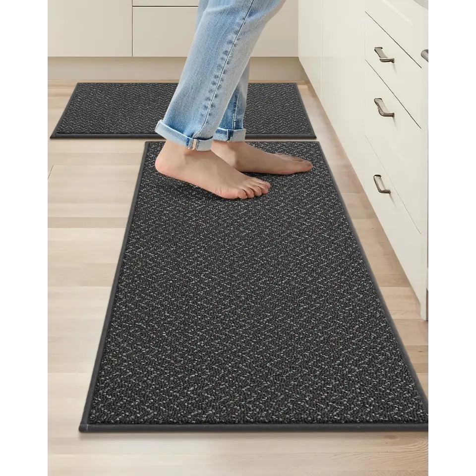 20x32 20x48 Dark Grey Chevron Kitchen Rugs