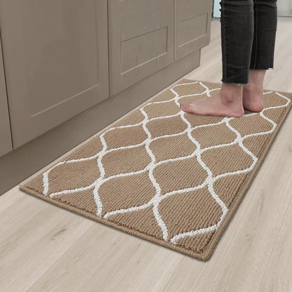 20x32 Beige Simple Trellis Kitchen Floor Mats