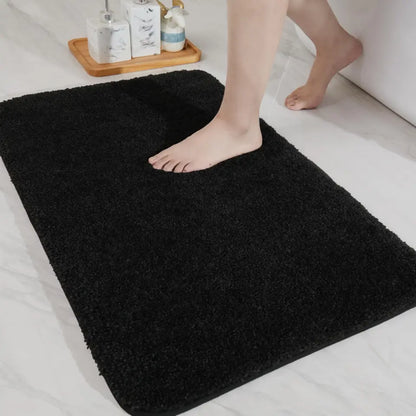 20x32 Black Plain Color Luxury Bath Rugs