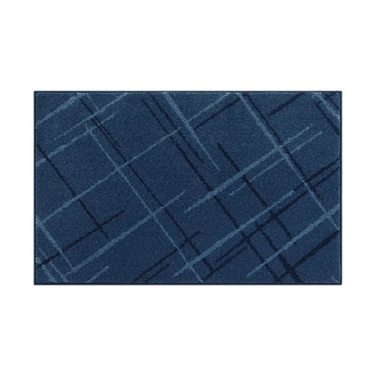 20x32 Blue Pattern of Abstract Buffalo Plaid Doormat