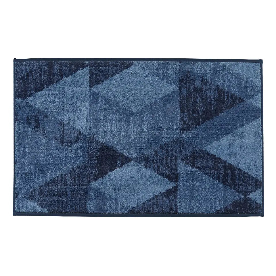 20x32 Blue Pattern of Geometric Abstract Front Door Rugs Inside
