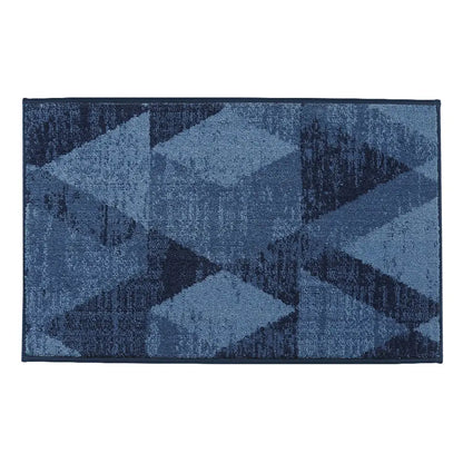 20x32 Blue Pattern of Geometric Abstract Front Door Rugs Inside