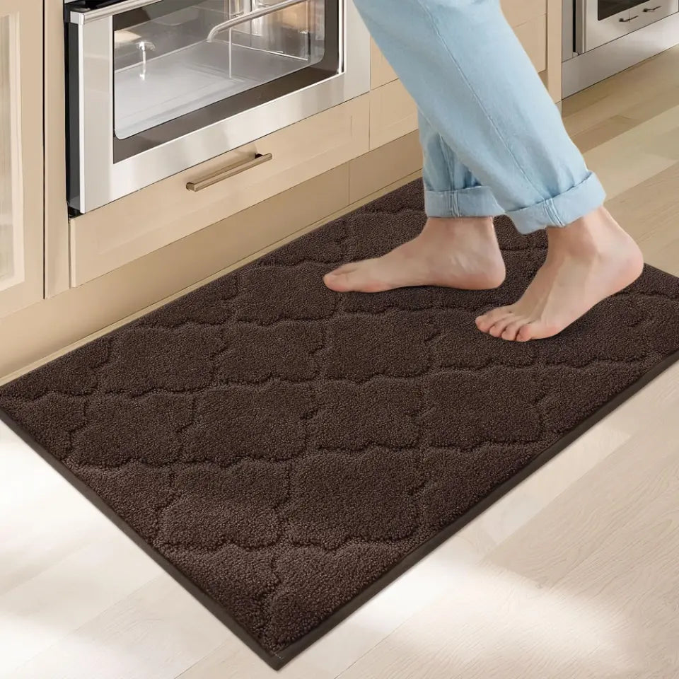 20x32 Brown Trellis Scatter Rugs for Kitchen