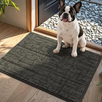 20x32 Dark Grey Abstract Carpet Front Door