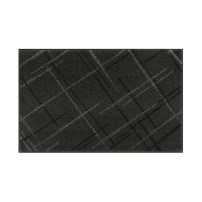 20x32 Dark Grey Pattern of Abstract Buffalo Plaid Doormat