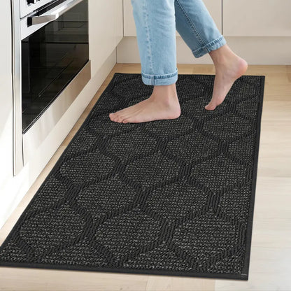 20x32 Dark Grey Plain Trellis Kitchen Floor Mats