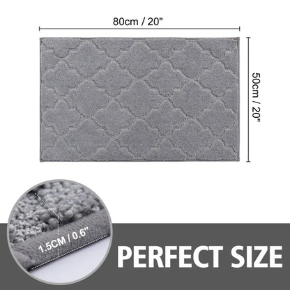 20x32 Dimensions of Small Grey Trellis Door Rug Indoor