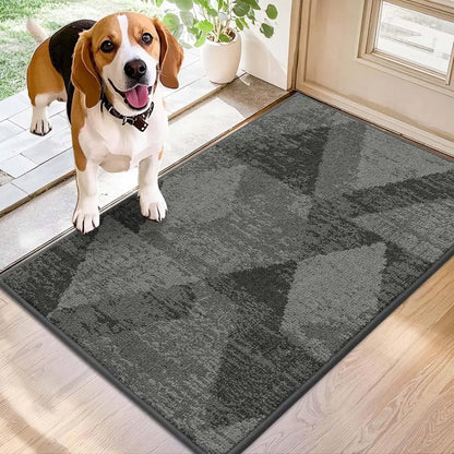 20x32 Grey Geometric Abstract Front Door Rugs Inside