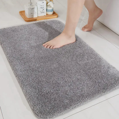 20x32 Grey Plain Color Luxury Bath Rugs