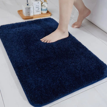 20x32 Navy Blue Plain Color Luxury Bath Rugs