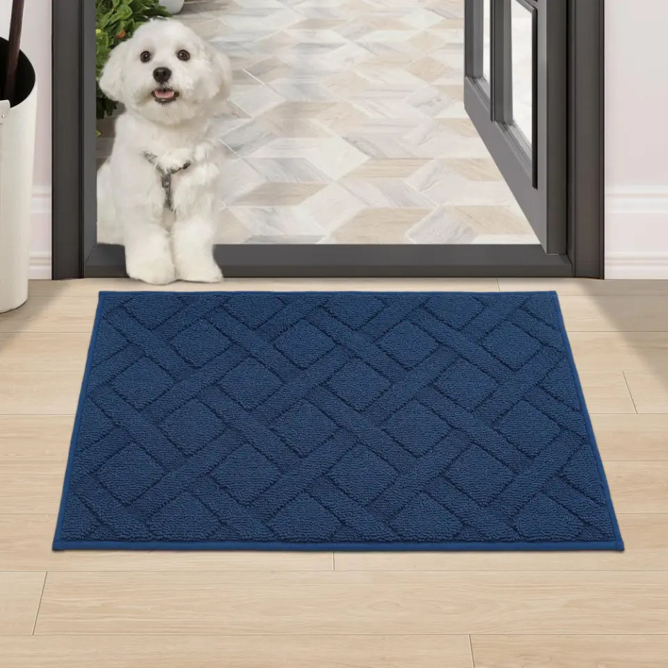 20x32 Small Blue Classic Pattern Mud Door Mat
