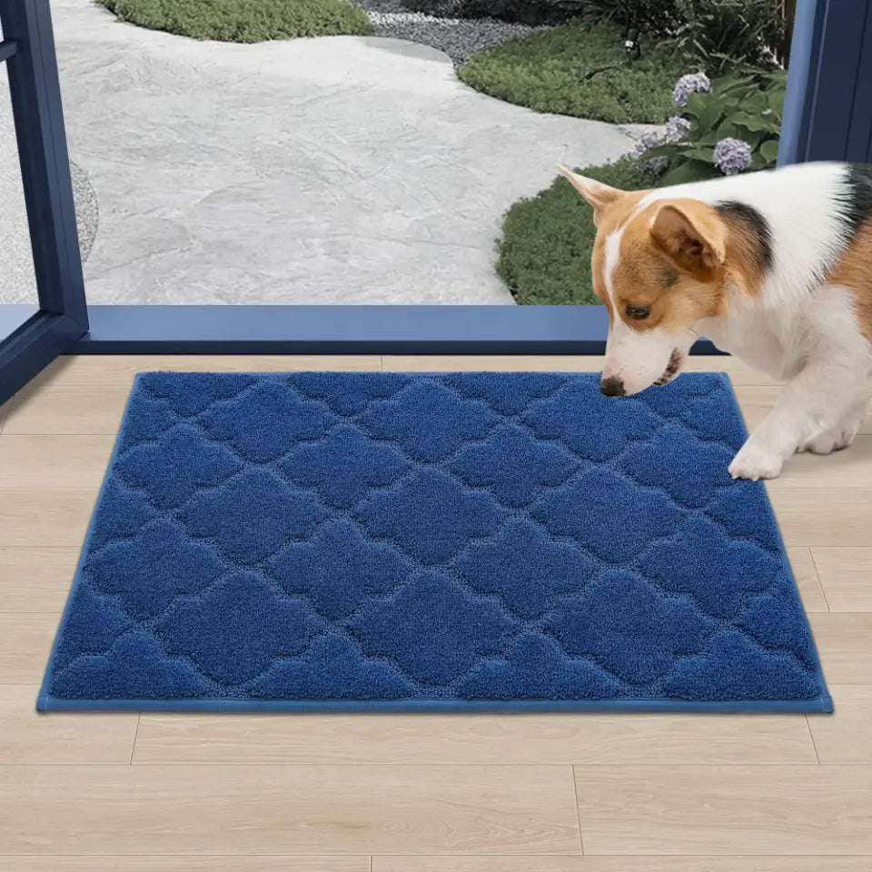 20x32 Small Blue Lozenge Door Rug Indoor