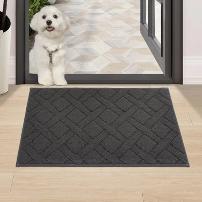 20x32 Small Dark Grey Classic Pattern Mud Door Mat