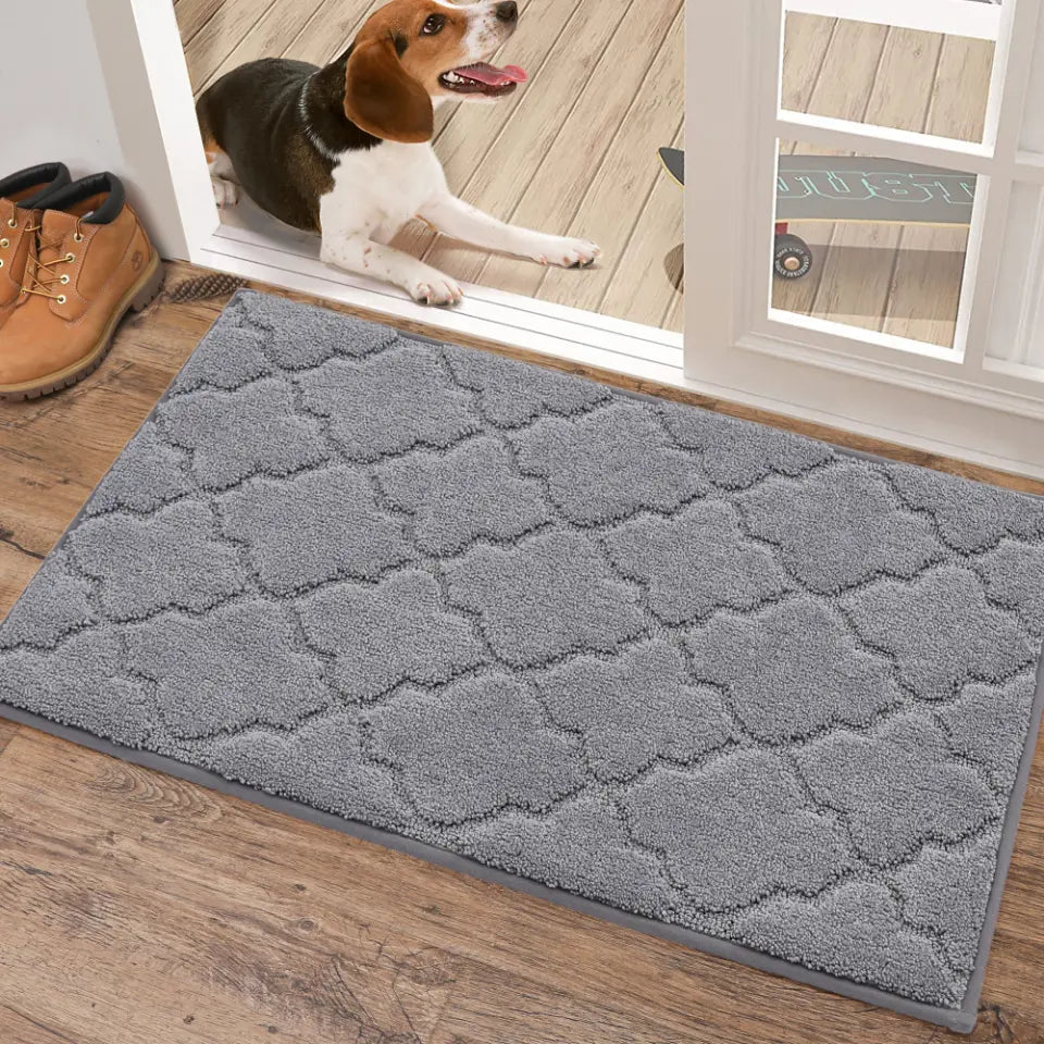 20x32 Small Grey Trellis Door Rug Indoor