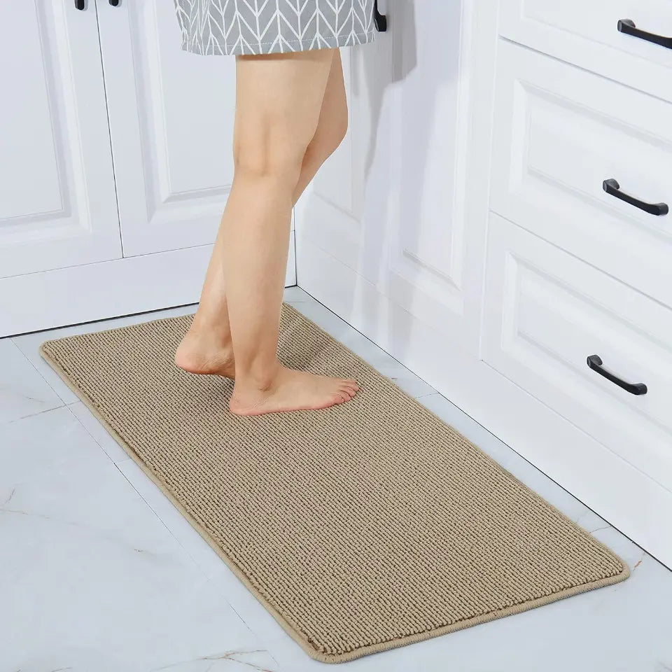 20x48 Beige Plain Kitchen Rugs