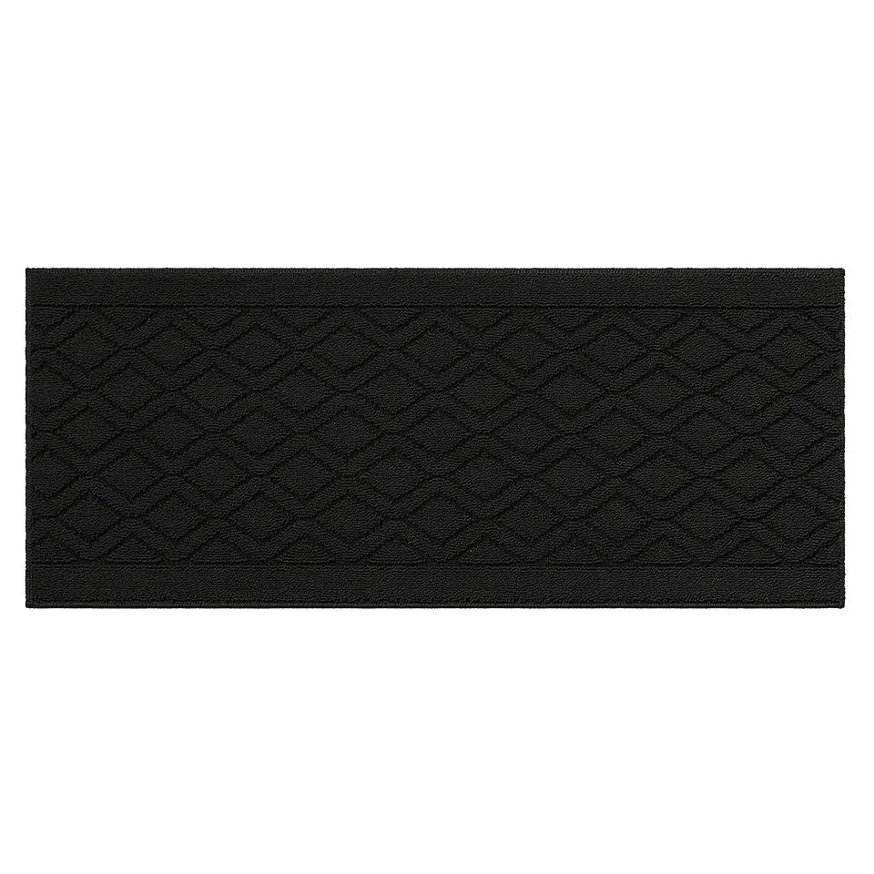 20x48 Black Wave Geometric Kitchen Mat