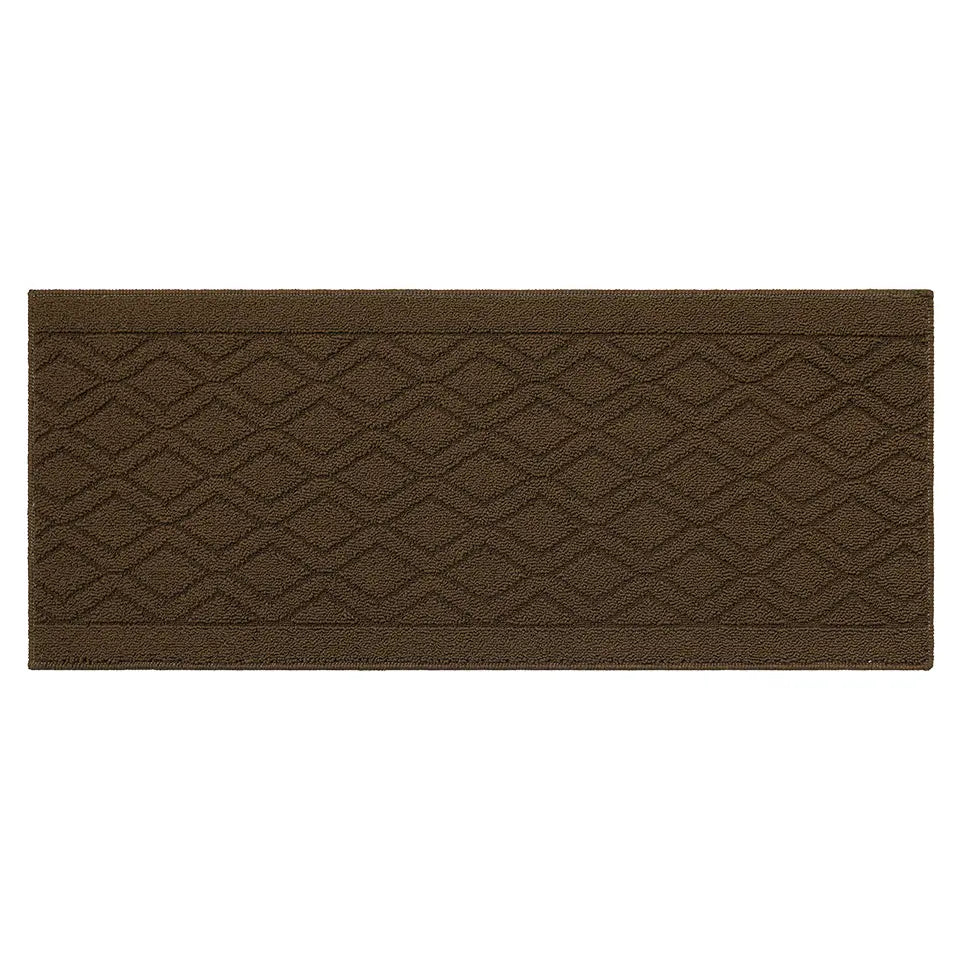 20x48 Brown Wave Geometric Kitchen Mat