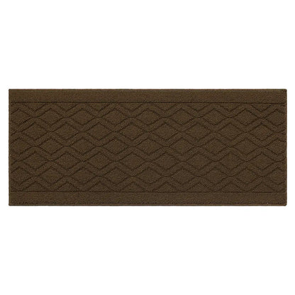 20x48 Brown Wave Geometric Kitchen Mat