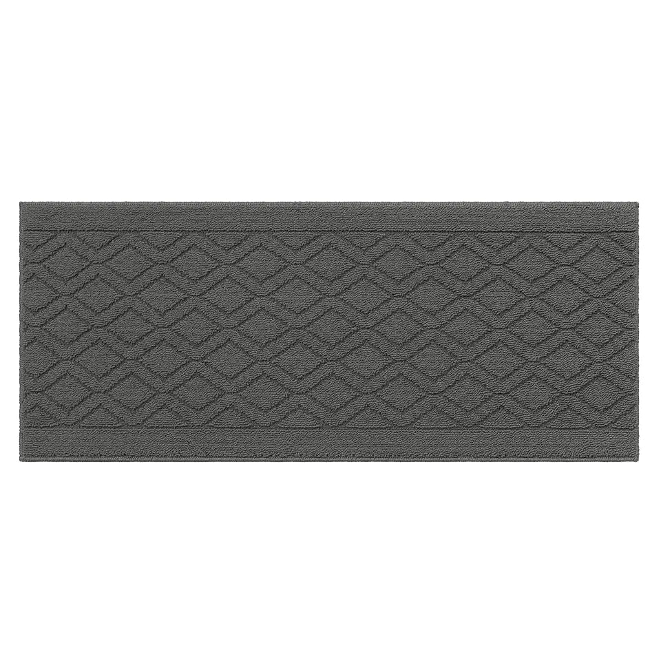 20x48 Grey Wave Geometric Kitchen Mat