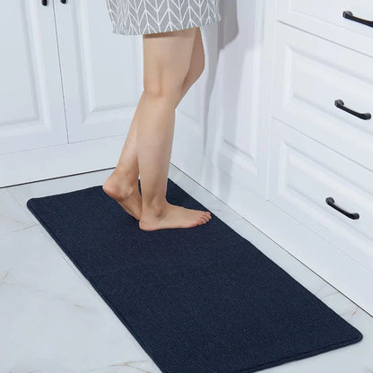 20x48 Navy Blue Plain Kitchen Rugs