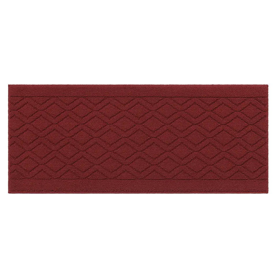 20x48 Red Wave Geometric Kitchen Mat