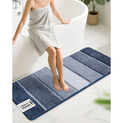 20x59 Dark Blue Ombre Square Bathroom Rug
