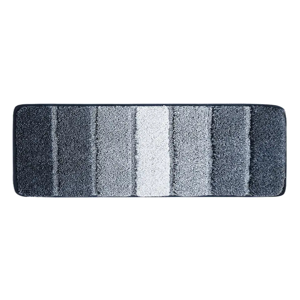 20x59 Dark Blue Pattern of Ombre Square Bathroom Rug