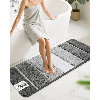 20x59 Dark Grey Ombre Square Bathroom Rug