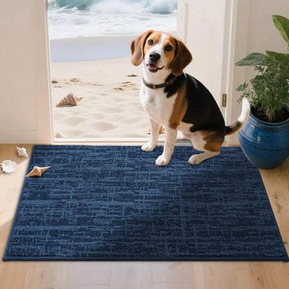 24X36 Navy Blue Abstract Carpet Front Door