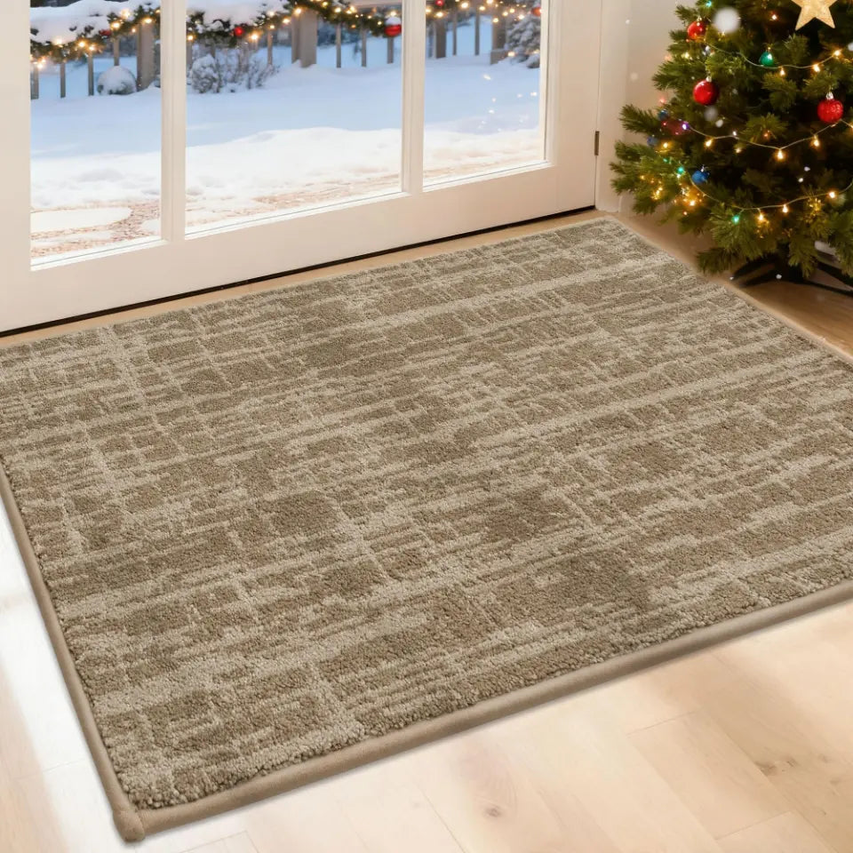 24X36 Beige Abstract Carpet Front Door