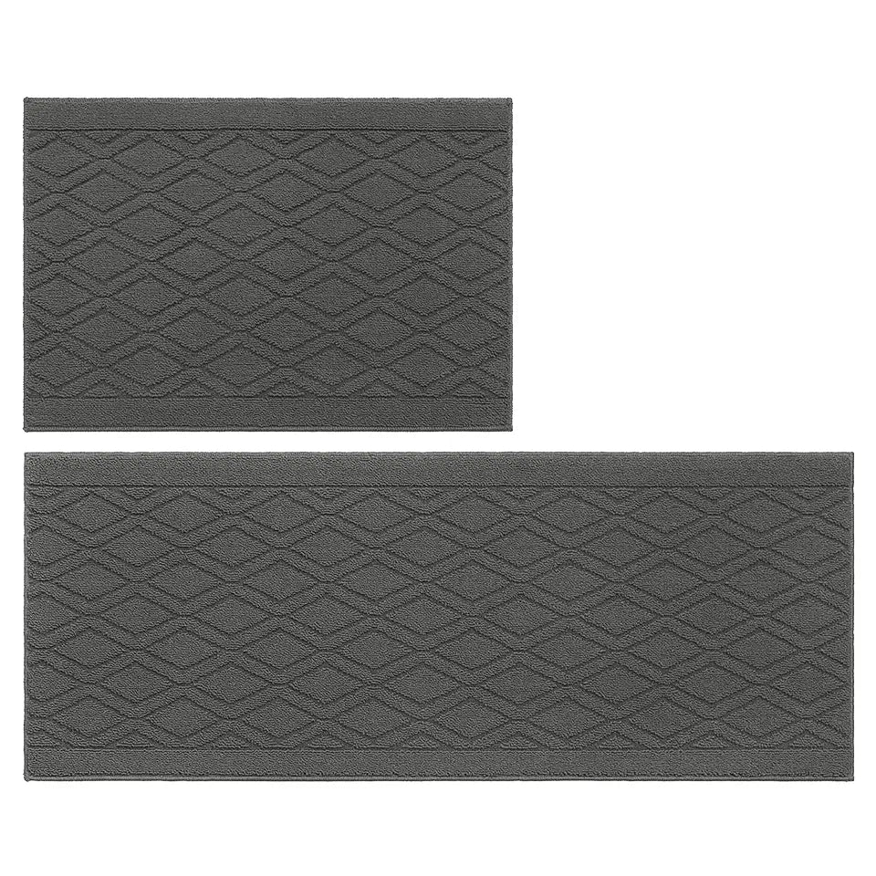 24x35 24x60 Grey Wave Geometric Kitchen Mat