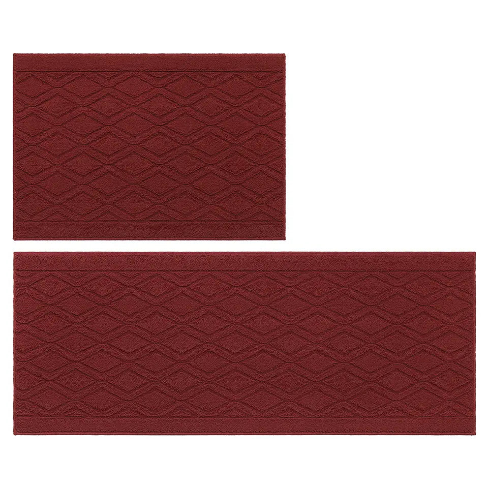 24x35 24x60 Red Wave Geometric Kitchen Mat