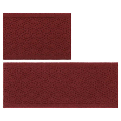 24x35 24x60 Red Wave Geometric Kitchen Mat