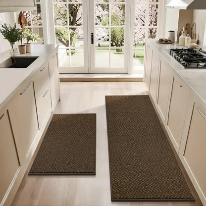 24x36 24x60 Brown Chevron Kitchen Rugs