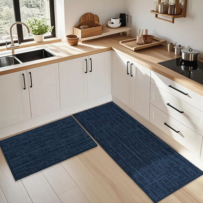 24x36 24x60 Navy Blue Abstract Kitchen Rugs Set for Kitchen Corner Use