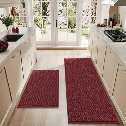 24x36 24x60 Red Chevron Kitchen Rugs