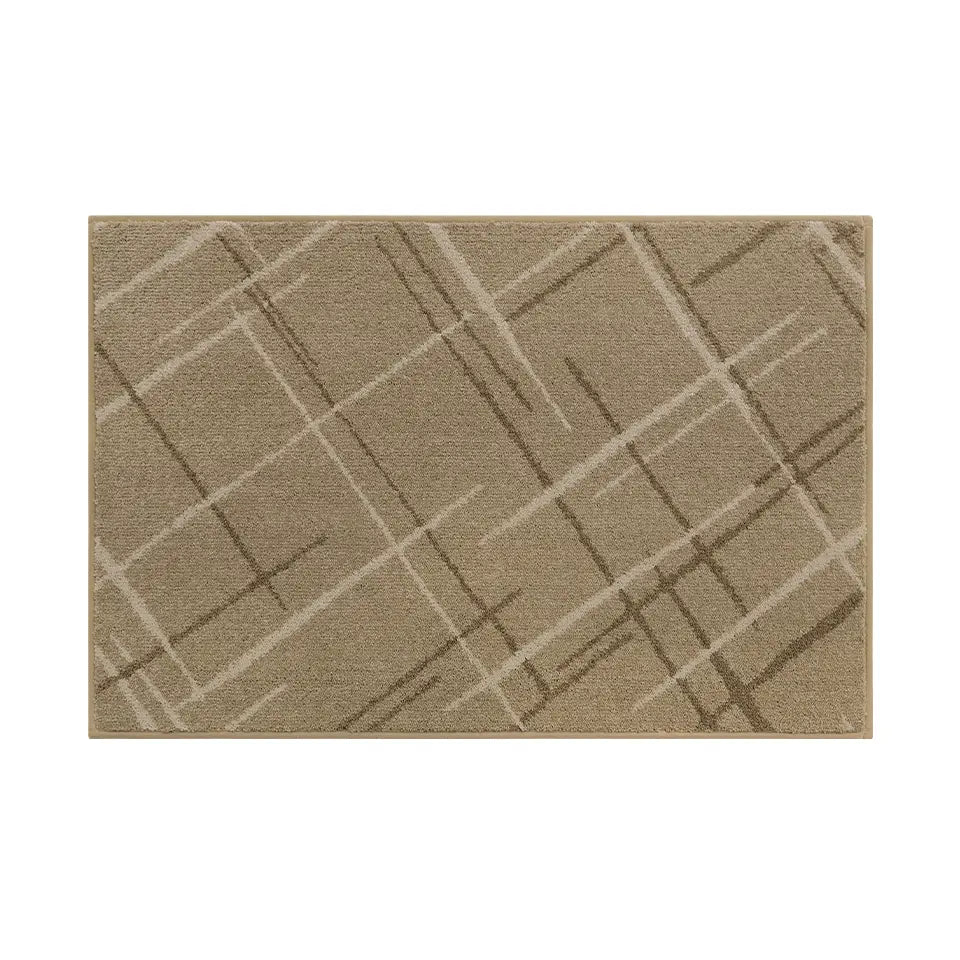 24x36 Beige Pattern of Abstract Buffalo Plaid Doormat