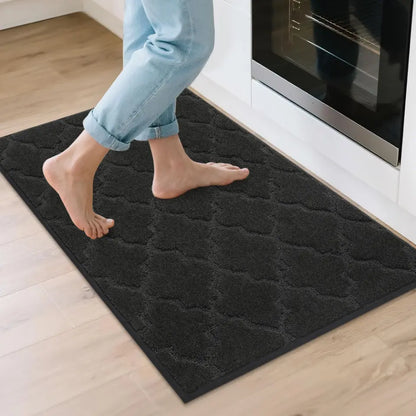 24x36 Black Trellis Scatter Rugs for Kitchen