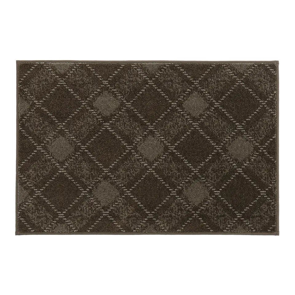 24x36 brown diamond patterned rug on a white background