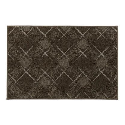 24x36 brown diamond patterned rug on a white background