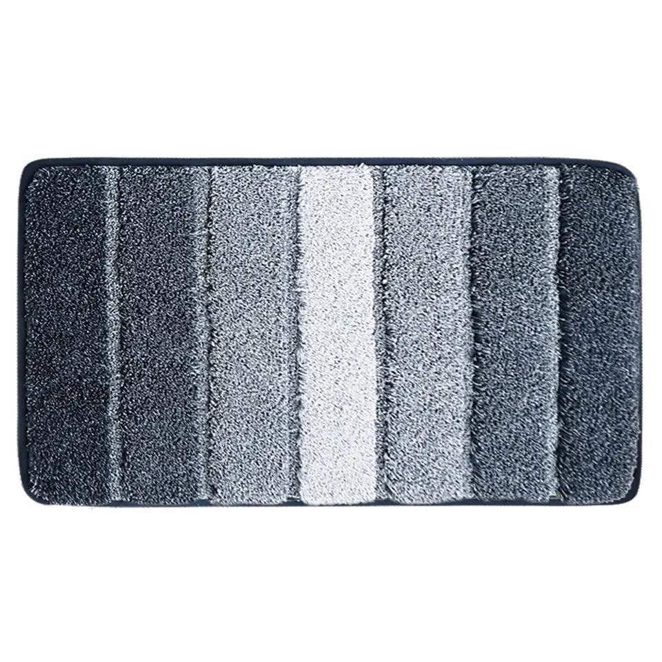 24x36 Dark Blue Pattern of Ombre Square Bathroom Rug