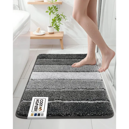 24x36 Dark Gray Ombre Square Bathroom Rug