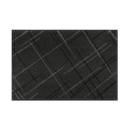 24x36 Dark Grey Pattern of Abstract Buffalo Plaid Doormat