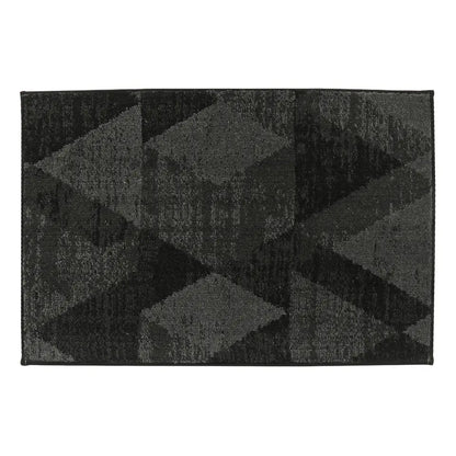 24x36 Dark Grey Pattern of Geometric Abstract Front Door Rugs Inside